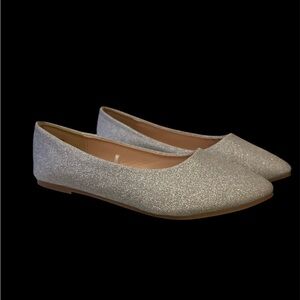 Sparkly Silver Flats